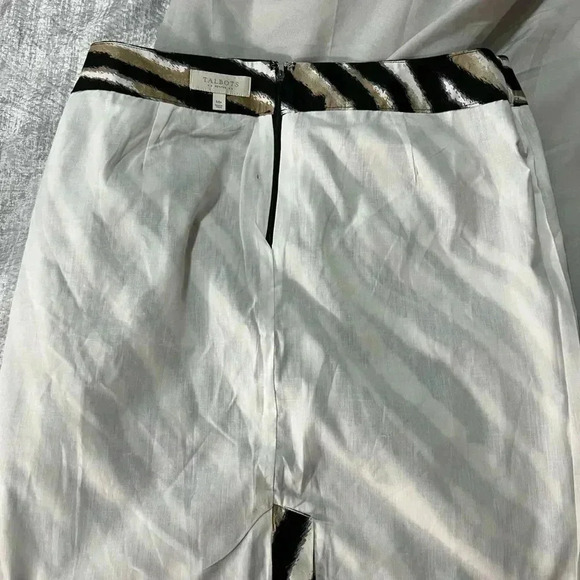 TALBOTS PENCIL SKIRT ANIMAL ZEBRA PRINT TAN $  BROWN TRENDY MIDI  SIZE 14 petite - Picture 10 of 11